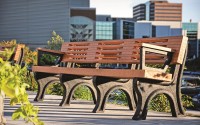 Elite 8 Recycled Plastic Park Bench with Arms | Rot-Proof Benches & Coordinated Facility Furnishings