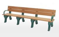 Traditional 8 Foot Backed Bench With Arms