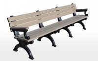 Silhouette 8 Foot Backed Bench With Arms