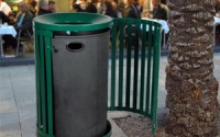 Streetscape Outdoor Trash Receptacle with Door