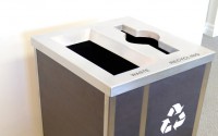 Champs Elysees Square Double Stream | Stainless Steel & Laminate Bin