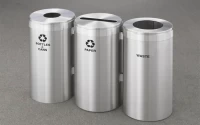 RecyclePro 23 Gallon Triple Stream | Modular Aluminum Receptacle