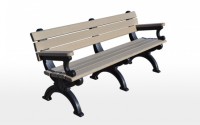 Silhouette 6 Foot Backed Bench With Arms