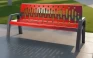 Stream Series 2060 - 6 Foot Red Steel Bench