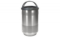 Stadium 55 Gallon Perforated Stainless Steel Receptacle with Hood Top
