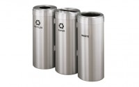RecyclePro 15 Gallon Triple Stream | Modular Aluminum Receptacle