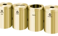 RecyclePro 41 Gallon Quad Stream | Modular Aluminum Receptacle