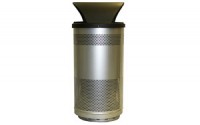 Stadium 35 Gallon Perforated Stainless Steel Receptacle with Hood Top