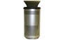 Stadium 35 Gallon Perforated Stainless Steel Receptacle with Hood Top
