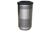 Stadium 35 Gallon Perforated Stainless Steel Receptacle