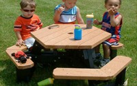 Open Hexagon Youth Picnic Table