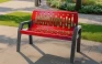 Stream Series 2040 - 4 Foot Red Steel Bench