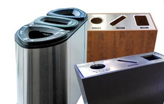 3 Compartment Recycling Bins