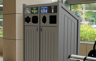 Recycling Stations for Building Entrances Quad Stream Recycling Bins & Containers