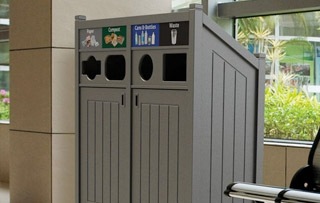Recycling Stations for Bus Stops & Shelters Quad Stream Recycling Bins & Containers