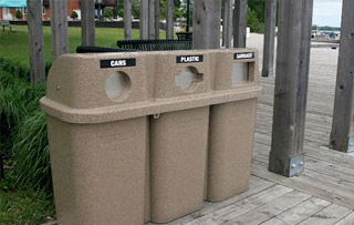 Recycling Bins for City Streets Triple Stream Recycling Bins & Containers