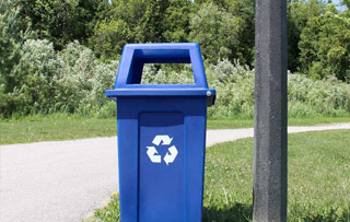 Recycling Bins for Parking Lots Single Stream Receptacles