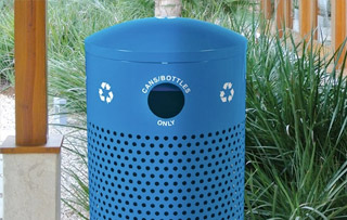 Outdoor Recycling Bins for Parks & Theme Parks Single Stream Receptacles