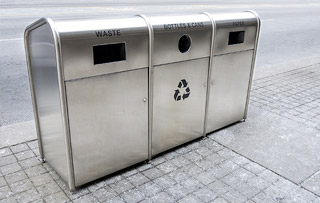 Outdoor Recycling Bins for Parks & Theme Parks Triple Stream Recycling Bins & Containers