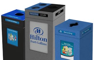 Indoor Square Recycling Receptacles