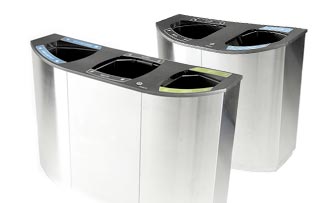 Wave Stainless Steel Recycling Bins