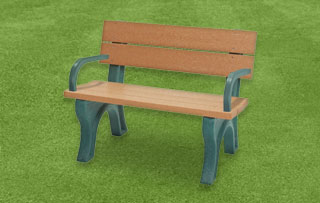 4 Foot - Backed Park Benches With Arms