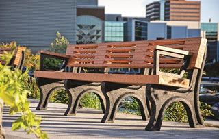 8 Foot - Backed Park Benches With Arms