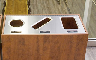 Recycling Bins for Boardrooms & Conference Rooms Triple Stream Recycling Bins & Containers