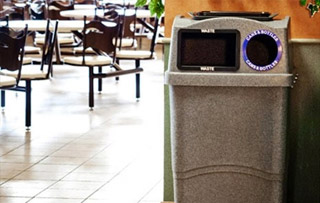 Recycling Bins for Cafeterias, Lunchroom & Breakrooms Double Stream Recycling Bins & Containers