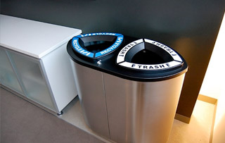 Stainless Steel Recycling Bins & Trash Cans Double Stream Recycling Bins & Containers