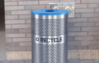 Stainless Steel Recycling Bins & Trash Cans Single Stream Recycling Bins & Containers