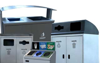 Steel Front Emptying Recycling Stations