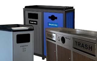 Recycling Bins for Cafeterias, Lunchroom & Breakrooms Tray Top Recycling Stations
