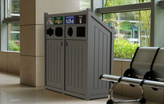 Recycling Bins & Containers for Atriums and Lobbies Quad Stream Recycling Bins & Containers