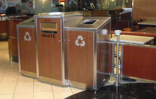 Recycling Bins & Containers for Atriums and Lobbies Triple Stream Recycling Bins & Containers