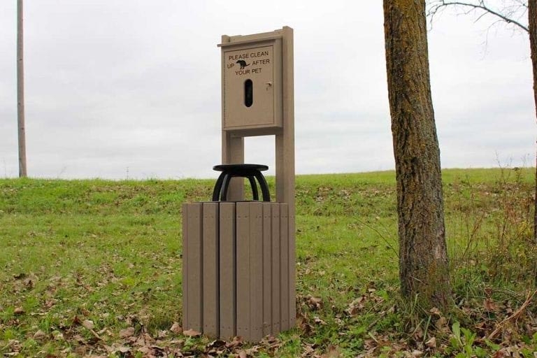 Dog Waste Receptacle/Station for Parks with Bag Dispenser