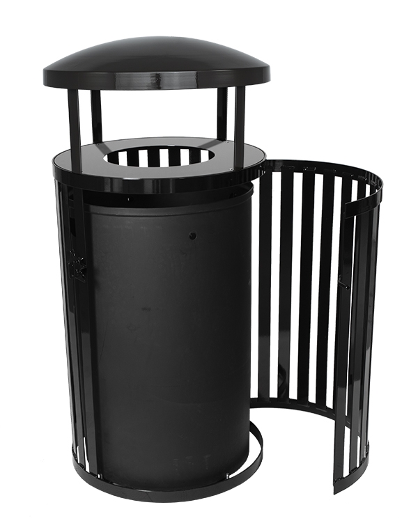 Streetscape Outdoor Canopy Trash Receptacle with Door Waste Wise Products