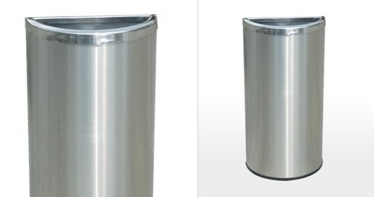 Half Round Stainless Steel Trash Can, Stainless Steel Half Round Trash Can