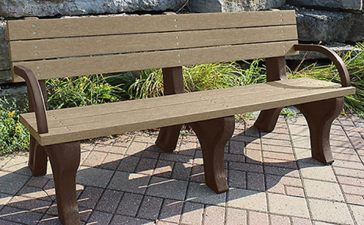 Deluxe 6 Foot Backed Bench With Arms