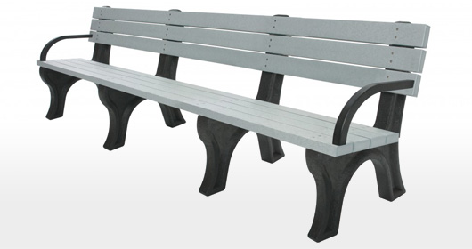 Deluxe 8 Foot Backed Bench With Arms