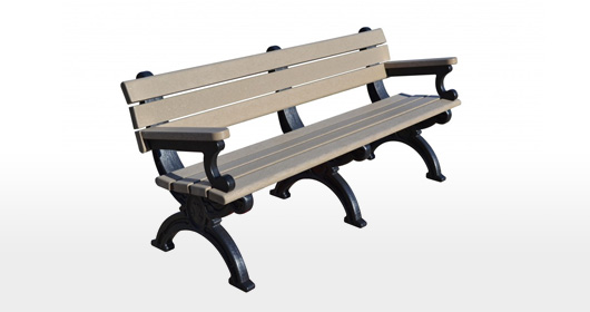 Silhouette 6 Foot Backed Bench With Arms