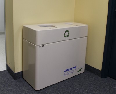 Fiberglass Double Stream Recycling Bin