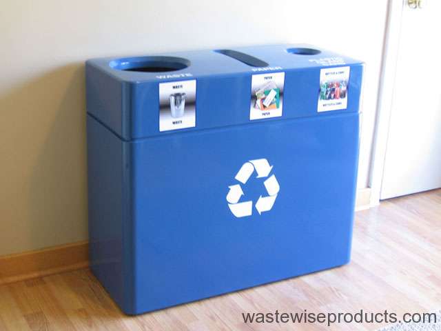 Fiberglass Triple Stream Recycling Bin