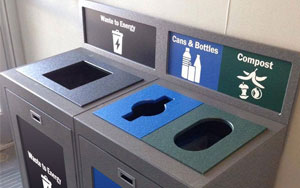 TIM 102-Gallon Commercial Recycle Bin – Triple Stream