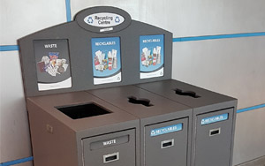 Front Service Recycling Station – Triple Stream