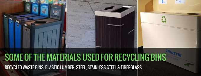 Some of the materials used for recycling bins