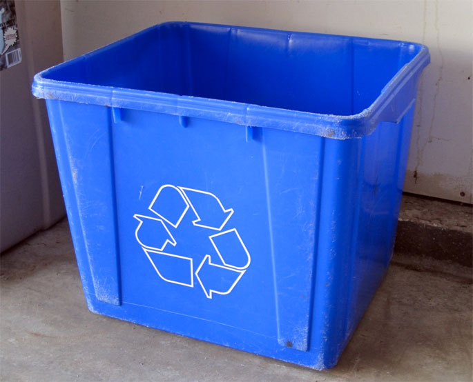 Ugly Blue Recycling Bin