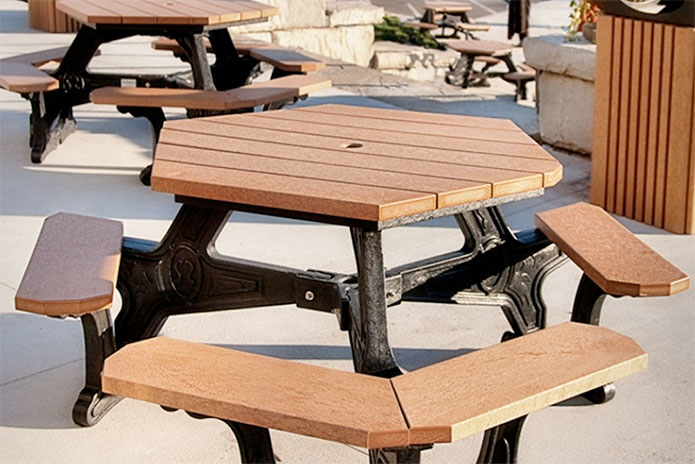 Economy A-Frame Wooden Picnic Table - 8