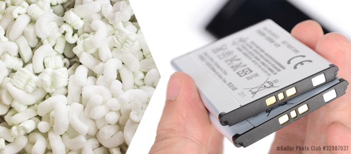 Recycling packing peanuts into batteries