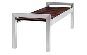 Skyline 5ft Woodgrain & Stainless Steel Bench